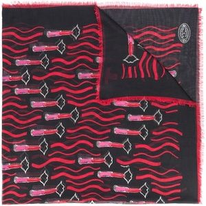 VALENTINO Lipstick-print scarf